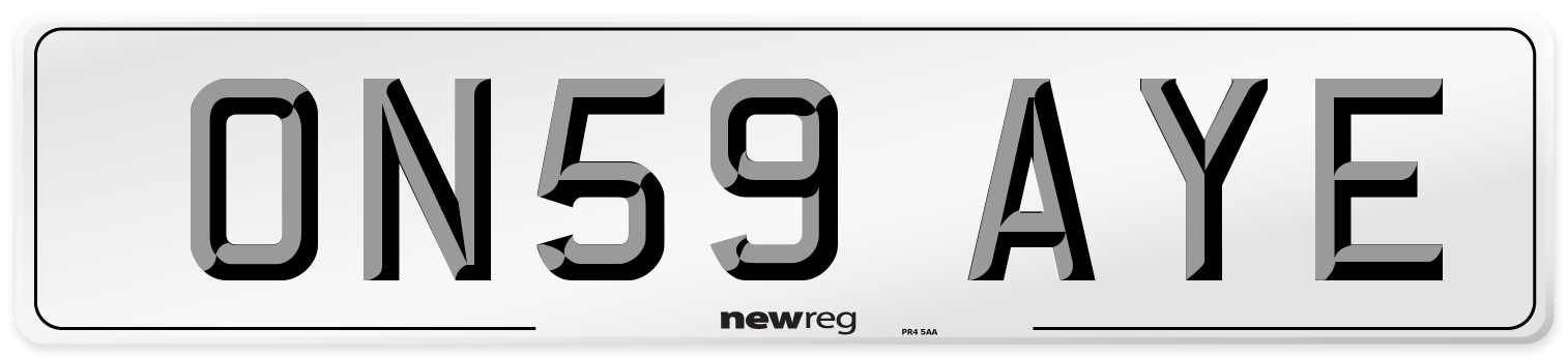 ON59 AYE Number Plate from New Reg